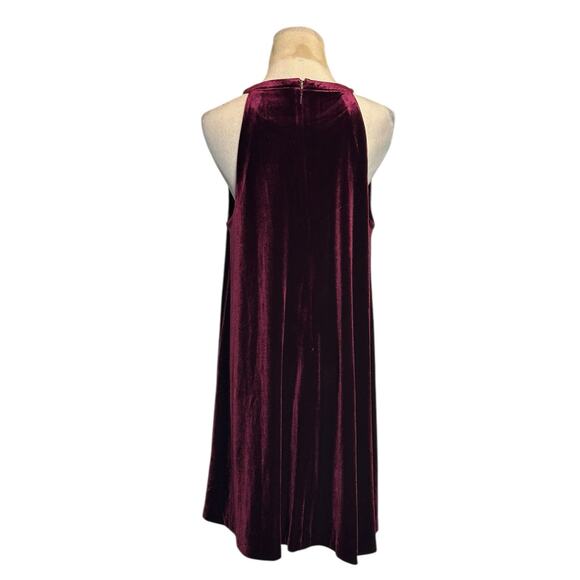 Cynthia Rowley Burgundy Velvet Sleeveless Trapeze Dress Size Medium - Picture 2 of 16